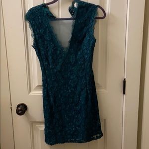 Green Lace Mini Dress